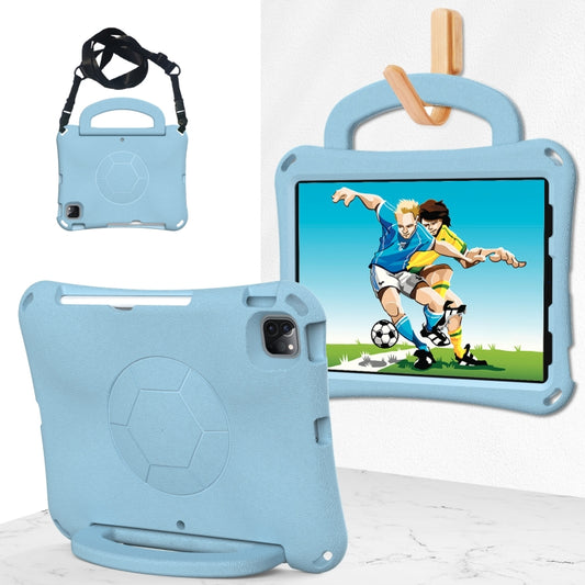 For iPad Air 11 2024 Handle Football Shaped EVA Shockproof Tablet Case(Light Blue) - iPad Air 11 2024 Cases by buy2fix | Online Shopping UK | buy2fix