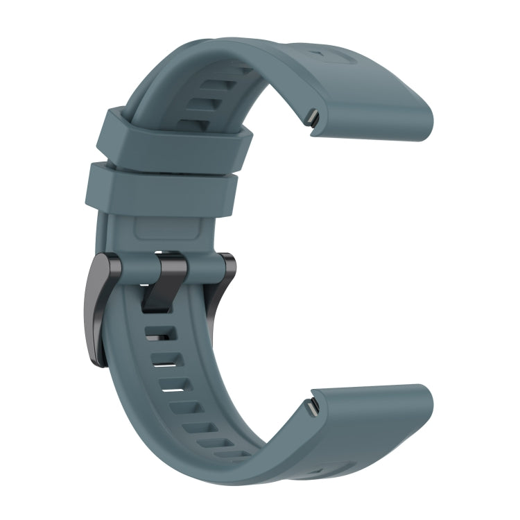 For Garmin Fenix 6 Pro GPS Solid Color Black Buckle Silicone Quick Release Watch Band(Rock Blue) - Watch Bands by buy2fix | Online Shopping UK | buy2fix