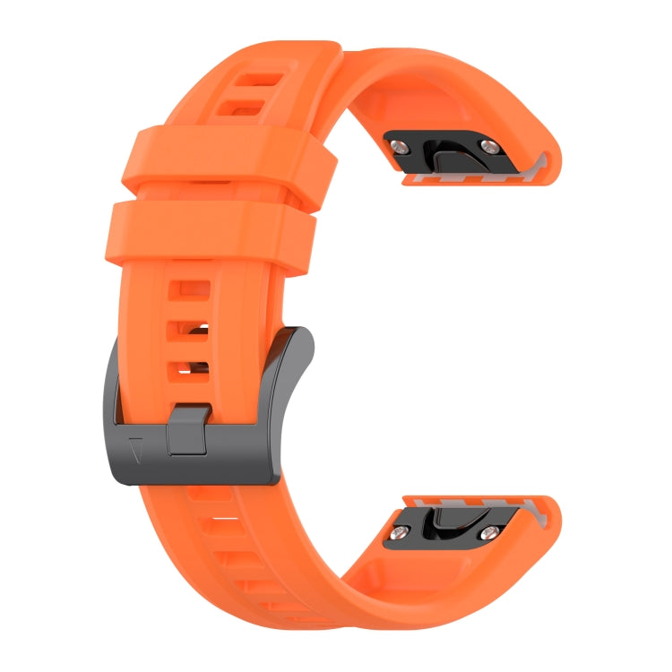 For Garmin MARQ Solid Color Black Buckle Silicone Quick Release Watch Band(Orange) - Watch Bands by buy2fix | Online Shopping UK | buy2fix