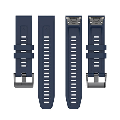 For Garmin MARQ Solid Color Black Buckle Silicone Quick Release Watch Band(Dark Blue) - Watch Bands by buy2fix | Online Shopping UK | buy2fix
