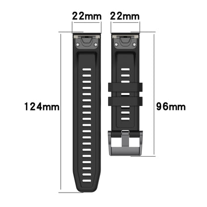 For Garmin Fenix 6 Pro GPS Solid Color Black Buckle Silicone Quick Release Watch Band(Dark Green) - Watch Bands by buy2fix | Online Shopping UK | buy2fix