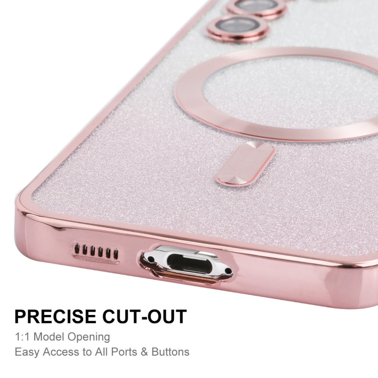 For Samsung Galaxy S24 5G ENKAY Hat-Prince Magnetic Glitter Plated TPU Phone Case with Lens Film(Golden) - Galaxy S24 5G Cases by ENKAY | Online Shopping UK | buy2fix