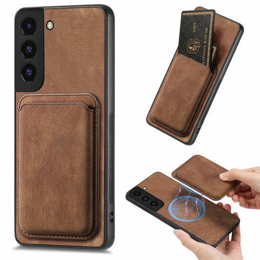 For Samsung Galaxy S22 5G Retro Leather Card Bag Magnetic Phone Case(Brown) - Galaxy S22 5G Cases by buy2fix | Online Shopping UK | buy2fix