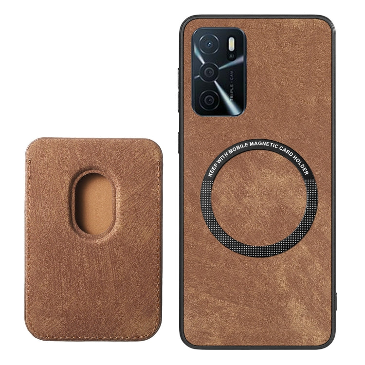 For OPPO Reno9 Pro+ 5G Retro Leather Card Bag Magnetic Phone Case(Brown) - OPPO Cases by buy2fix | Online Shopping UK | buy2fix