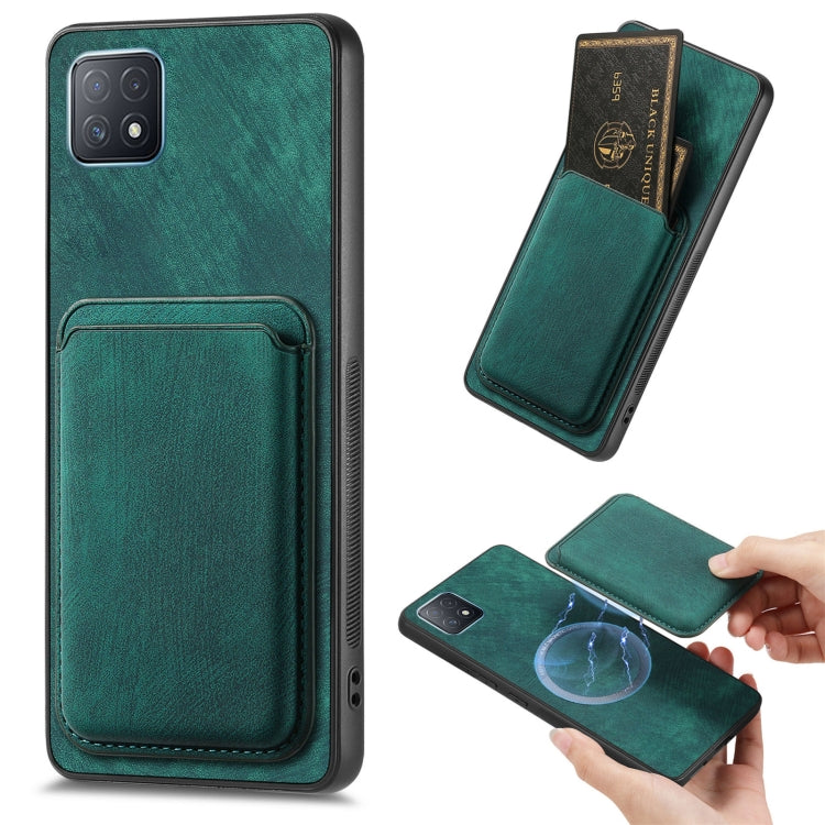 For OPPO A72 5G Retro Leather Card Bag Magnetic Phone Case(Green) - OPPO Cases by buy2fix | Online Shopping UK | buy2fix
