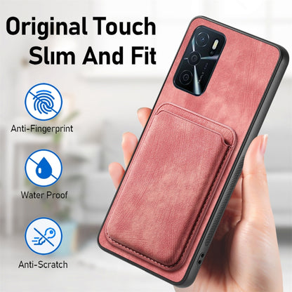 For OPPO A92S Retro Leather Card Bag Magnetic Phone Case(Pink) - OPPO Cases by buy2fix | Online Shopping UK | buy2fix