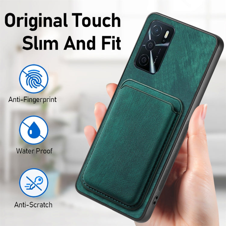 For OPPO A5 Retro Leather Card Bag Magnetic Phone Case(Green) - OPPO Cases by buy2fix | Online Shopping UK | buy2fix