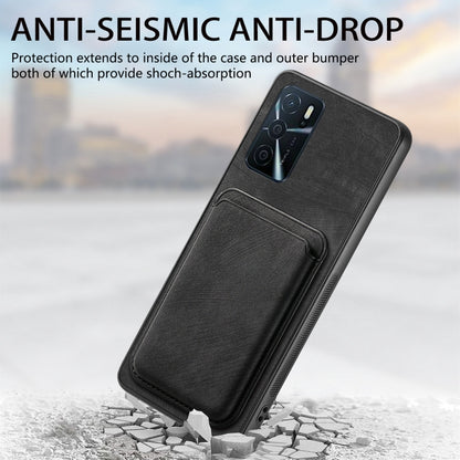 For OPPO A5 Retro Leather Card Bag Magnetic Phone Case(Black) - OPPO Cases by buy2fix | Online Shopping UK | buy2fix