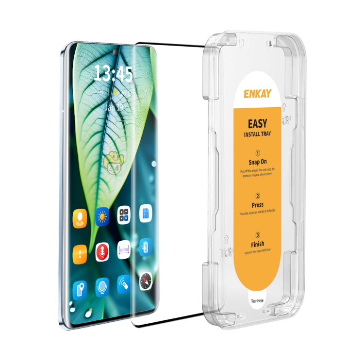 For OPPO Reno12 / Reno12 Pro Global ENKAY Easy Install Hot Bending Full Coverage Side Glue Tempered Glass Film - Reno12 Pro Tempered Glass by ENKAY | Online Shopping UK | buy2fix