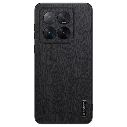 For Xiaomi 14 Pro Tree Bark Leather Shockproof Phone Case(Black) - 14 Pro Cases by buy2fix | Online Shopping UK | buy2fix