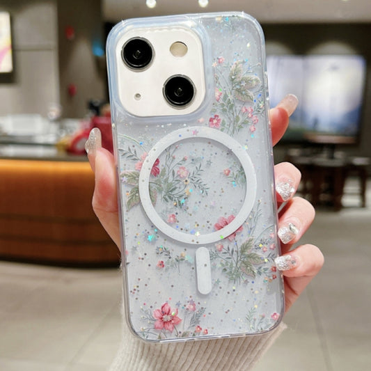 For iPhone 14 Spring Garden MagSafe TPU Phone Case(F04 French Flowers) - iPhone 14 Cases by buy2fix | Online Shopping UK | buy2fix