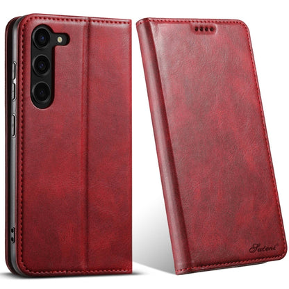 For Samsung Galaxy S23+ 5G Suteni J02 Oil Wax Wallet Leather Phone Case(Red) - Galaxy S23+ 5G Cases by Suteni | Online Shopping UK | buy2fix