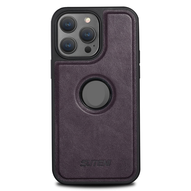 For iPhone 12 Pro Suteni G1 Magsafe Leather Back Phone Case(Purple) - iPhone 12 / 12 Pro Cases by Suteni | Online Shopping UK | buy2fix