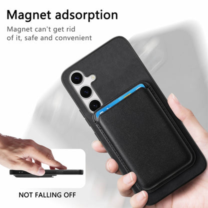 For Samsung Galaxy S23 FE 5G Retro Magsafe Card Bag PU Back Cover Phone Case(Black) - Galaxy S23 FE 5G Cases by buy2fix | Online Shopping UK | buy2fix