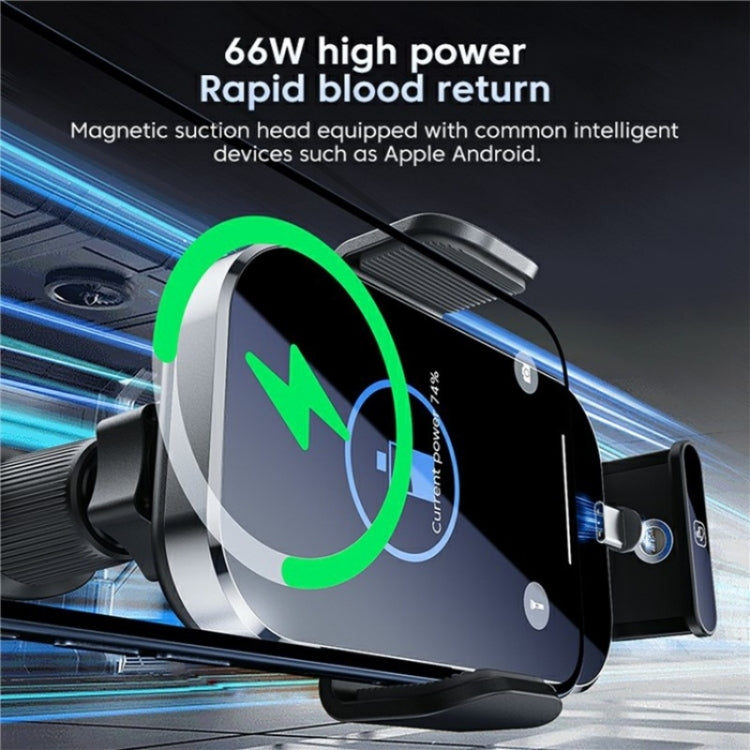 X10s Car Air Vent Hook 66W High Power Intelligent Induction Wireless Charger(Silver) - Wireless Charging Pads by buy2fix | Online Shopping UK | buy2fix