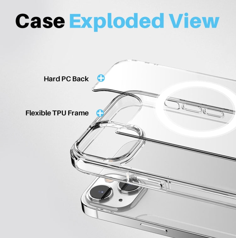 For iPhone 14 NORTHJO 3 in 1 Magsafe Clear Phone Case with Screen Film + Rear Lens Film - iPhone 14 Cases by NORTHJO | Online Shopping UK | buy2fix