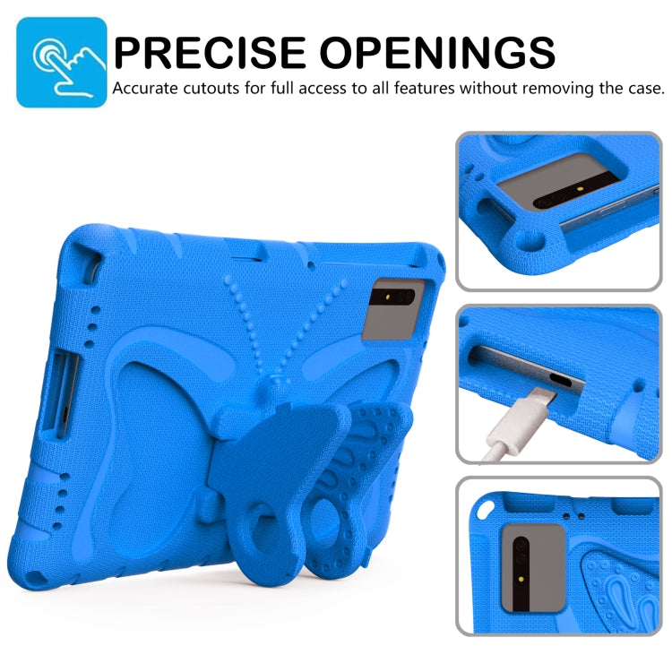 For Samsung Galaxy Tab S9 FE X510 Butterfly Bracket EVA Shockproof Tablet Case(Blue) - Galaxy Tab S9 FE by buy2fix | Online Shopping UK | buy2fix