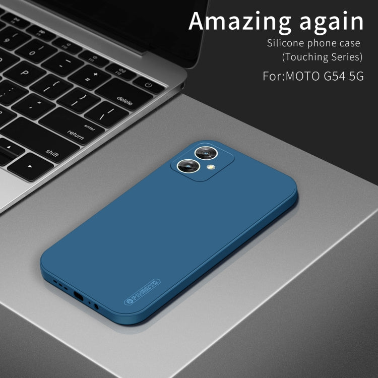 For Motorola Moto G54 5G PINWUYO Sense Series Liquid Silicone TPU Phone Case(Blue) - Motorola Cases by PINWUYO | Online Shopping UK | buy2fix