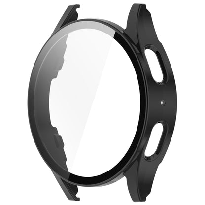 For Samsung Galaxy Watch 7 40mm PC+Tempered Film Integrated Waterproof Watch Protective Case(Black) - Watch Cases by buy2fix | Online Shopping UK | buy2fix