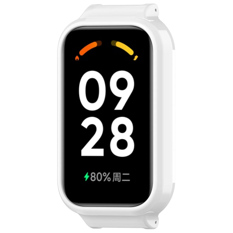 For Xiaomi Smart Band 8 Active Half Pack PC Watch Protective Case(White) - Watch Cases by buy2fix | Online Shopping UK | buy2fix