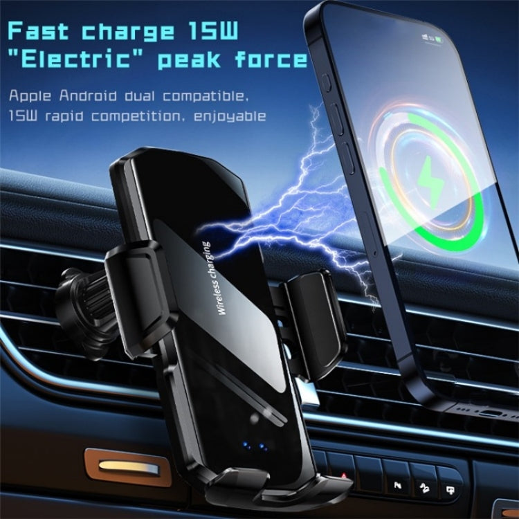 SD10 Wireless Charging Car Air Vent Car Mount Smart Sensor Phone Holder Charger - Wireless Charging Pads by buy2fix | Online Shopping UK | buy2fix