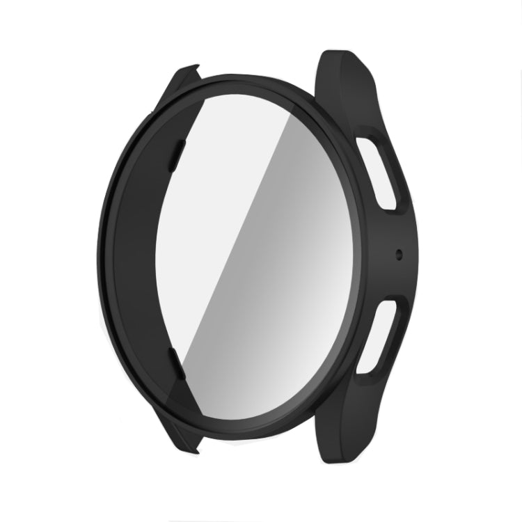 For Samsun Galaxy Watch 7 44mm PC + Tempered Film Integrated Watch Protective Case(Black) - Watch Cases by buy2fix | Online Shopping UK | buy2fix