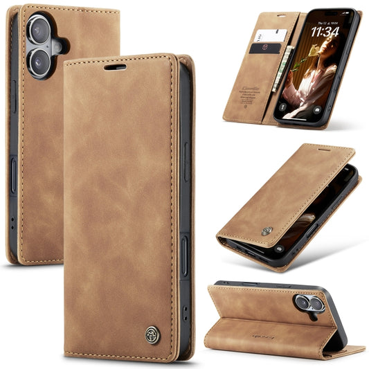 For iPhone 16 CaseMe 013 Multifunctional Horizontal Flip Leather Phone Case(Coffee) - iPhone 16 Cases by CaseMe | Online Shopping UK | buy2fix