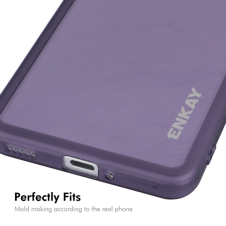 For Redmi K70 / K70 Pro ENKAY Hat-Prince Translucent Matte TPU Phone Case with Lens Film(Purple) - K70 Pro Cases by ENKAY | Online Shopping UK | buy2fix