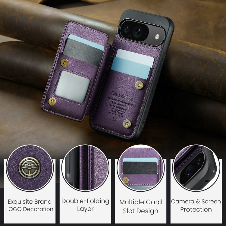 For Google Pixel 9 / 9 Pro CaseMe C22 Card Slots Holder RFID Anti-theft Phone Case(Purple) - Google Cases by CaseMe | Online Shopping UK | buy2fix