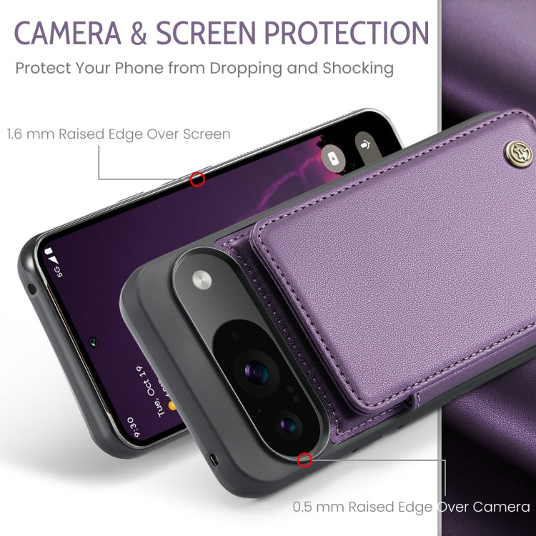 For Google Pixel 9 / 9 Pro CaseMe C22 Card Slots Holder RFID Anti-theft Phone Case(Purple) - Google Cases by CaseMe | Online Shopping UK | buy2fix