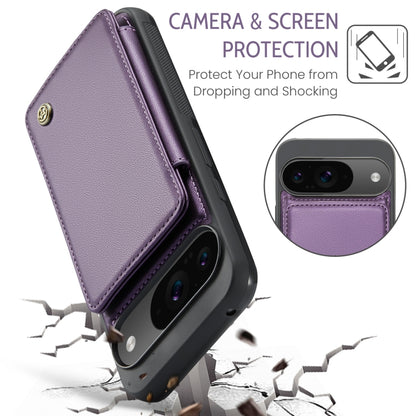 For Google Pixel 9 / 9 Pro CaseMe C22 Card Slots Holder RFID Anti-theft Phone Case(Purple) - Google Cases by CaseMe | Online Shopping UK | buy2fix