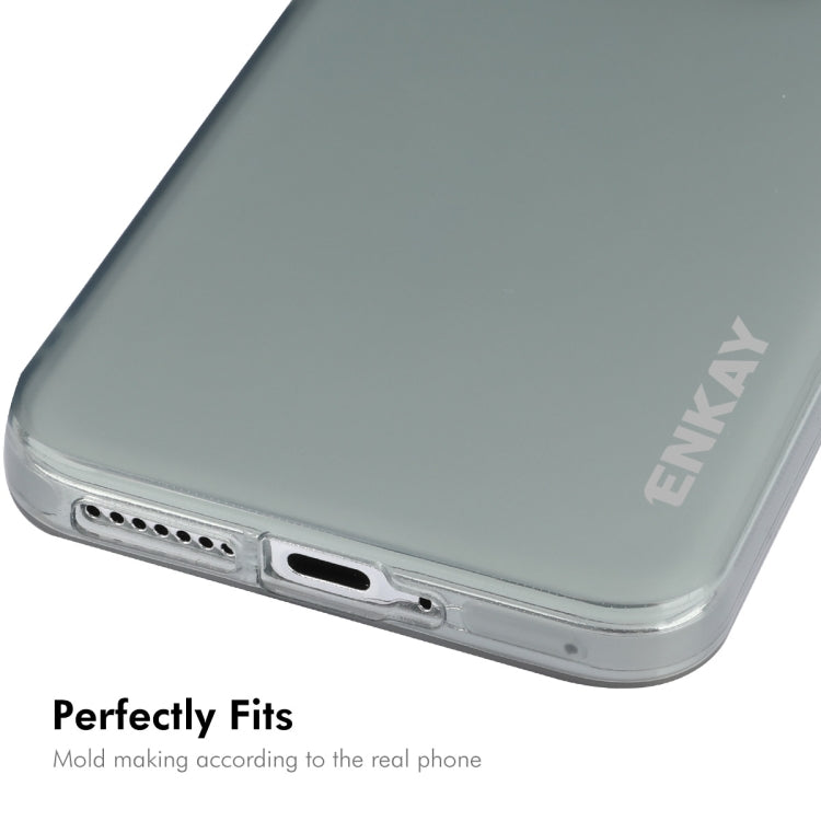 For Xiaomi 14 ENKAY Hat-Prince Translucent Matte TPU Soft Phone Case + 9H Big Arc Edge Film(White) - 14 Cases by ENKAY | Online Shopping UK | buy2fix