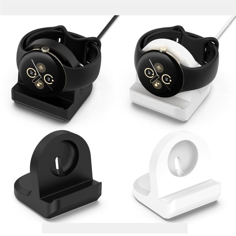 For Google Pixel Watch 3 41 / 45mm Smart Watch Silicone Charging Holder with Charging Cable(Black) - Other by buy2fix | Online Shopping UK | buy2fix