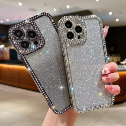 For iPhone 16 Pro Diamond Gradient Glitter Plated TPU Phone Case(Black) - iPhone 16 Pro Cases by buy2fix | Online Shopping UK | buy2fix