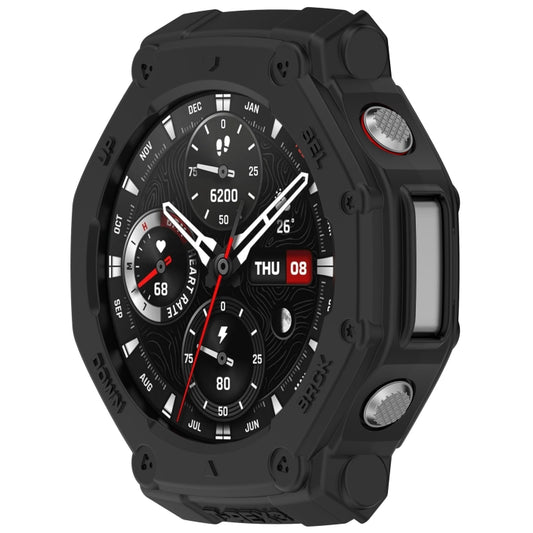 For Amazfit T-Rex3 Armor Hollow TPU Half Coverage Watch Case(Black) - Watch Cases by buy2fix | Online Shopping UK | buy2fix