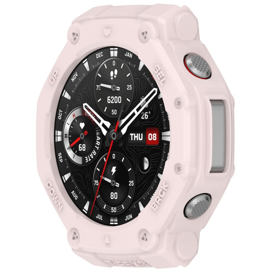 For Amazfit T-Rex3 Armor Hollow TPU Half Coverage Watch Case(Light Pink) - Watch Cases by buy2fix | Online Shopping UK | buy2fix