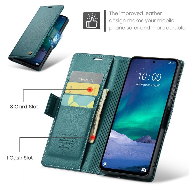 For Redmi Note 14 5G CaseMe 023 Butterfly Buckle Litchi Texture RFID Anti-theft Leather Phone Case(Green) - Note 14 Cases by CaseMe | Online Shopping UK | buy2fix