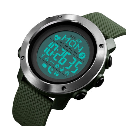 SKMEI 1511 Simple Bluetooth Men Smart Waterproof Compass Adult Smart Watch(Steel Shell Army Green) - Sport Watches by SKMEI | Online Shopping UK | buy2fix