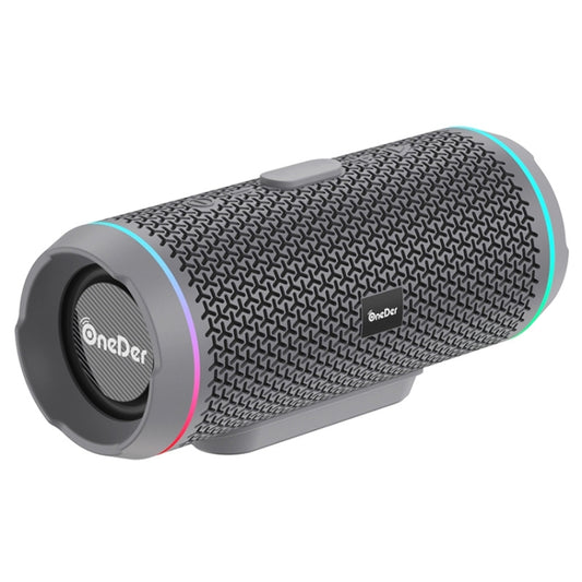 Oneder V10 Bluetooth 5.0 Color Dual LED lights, TWS Connection Function, 10W Stereo CD Quality，Support TF Card & USB Drive & AUX & FM(Grey) - Desktop Speaker by OneDer | Online Shopping UK | buy2fix