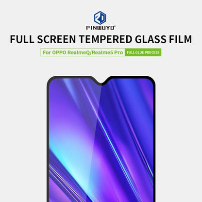 For OPPO Realme5 Pro / RealmeQ PINWUYO 9H 2.5D Full Screen Tempered Glass Film(Black) - OPPO Tempered Glass by PINWUYO | Online Shopping UK | buy2fix