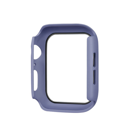 ENKAY Hat-prince Full Coverage PC Case + Tempered Glass Protector for Apple Watch Series 5 / 4 44mm(Blue) - Watch Cases by ENKAY | Online Shopping UK | buy2fix