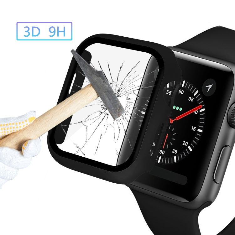 ENKAY Hat-prince Full Coverage PC Case + Tempered Glass Protector for Apple Watch Series 5 / 4 40mm(Black) - Watch Cases by ENKAY | Online Shopping UK | buy2fix