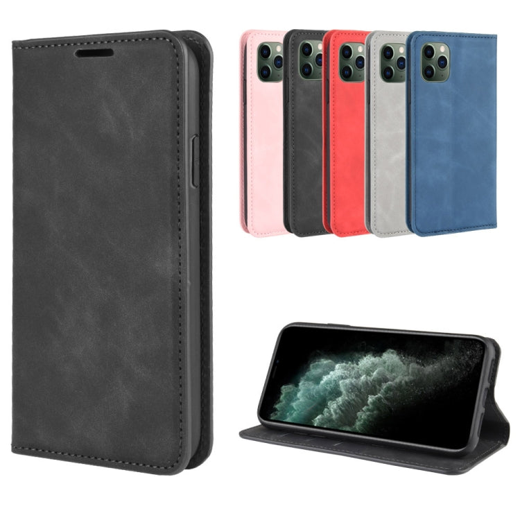 For OnePlus 7T Retro-skin Business Magnetic Suction Leather Case with Purse-Bracket-Chuck(Dark Blue) - OnePlus Cases by buy2fix | Online Shopping UK | buy2fix