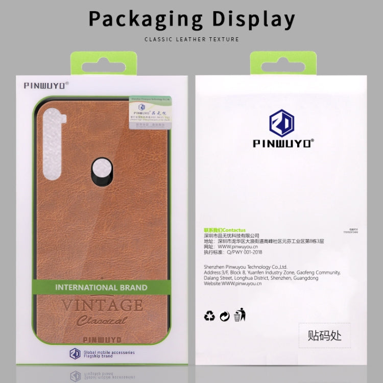 For Xiaomi Redmi Note 8T PINWUYO Pin Rui Series Classical PU Leather + PC + TPU Anti-fall All-inclusive Case (Blue) - Xiaomi Cases by PINWUYO | Online Shopping UK | buy2fix