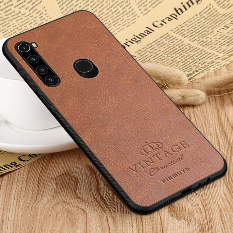 FFor Xiaomi Redmi Note 8T PINWUYO Pin Rui Series Classical PU Leather + PC + TPU Anti-fall All-inclusive Case (Brown) - Xiaomi Cases by PINWUYO | Online Shopping UK | buy2fix