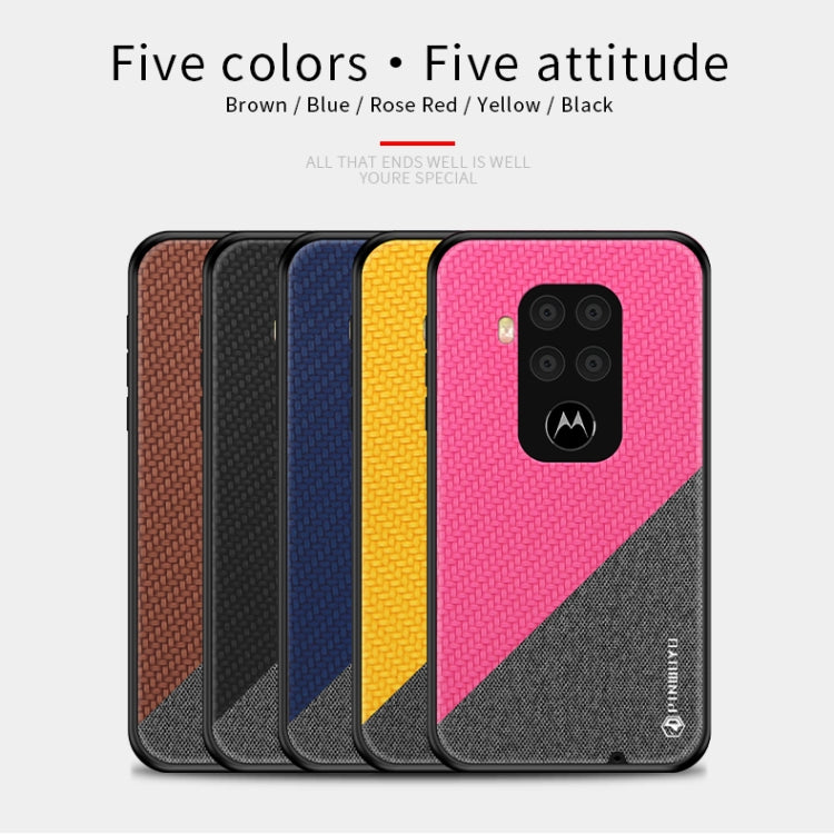For Motorola One Zoom / One Pro PINWUYO Rong Series  Shockproof PC + TPU+ Chemical Fiber Cloth Protective Cover(Black) - Motorola Cases by PINWUYO | Online Shopping UK | buy2fix