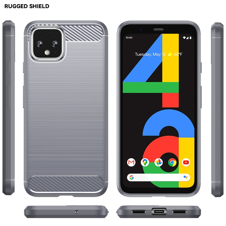 For Google Pixel 4a Brushed Texture Carbon Fiber Shockproof TPU Case (Grey) - Google Cases by buy2fix | Online Shopping UK | buy2fix