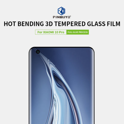 For Xiaomi Mi 10 Pro PINWUYO 9H 3D Hot Bending Tempered Glass Film(Black) -  by PINWUYO | Online Shopping UK | buy2fix