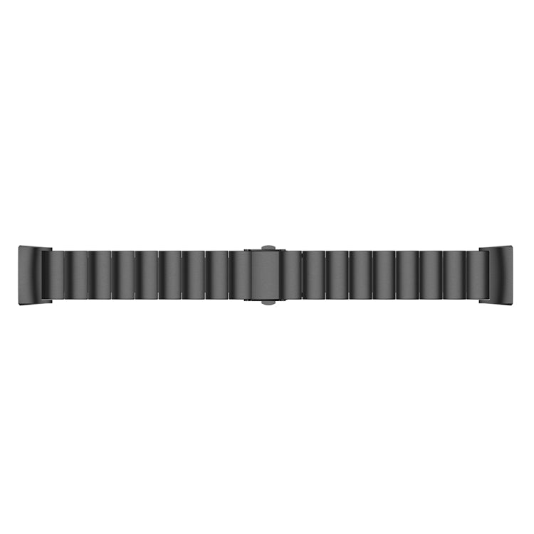 One Beads Slingshot Buckle Solid Stainless Steel Watch Band for Fitbit Charge 4(Black) - Watch Bands by buy2fix | Online Shopping UK | buy2fix