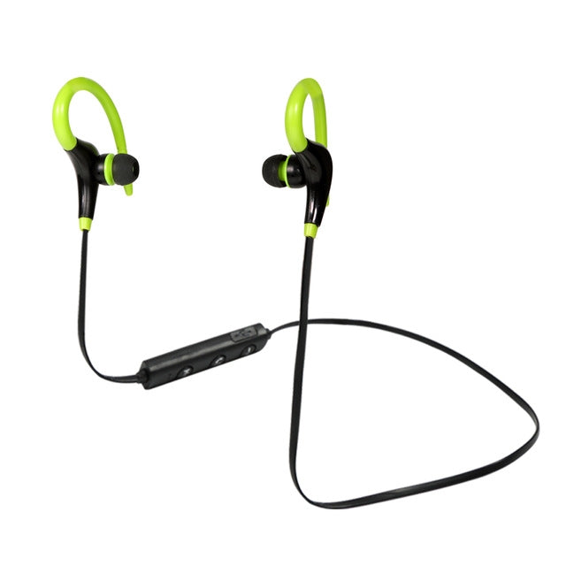 AiWei BT-01 Wireless Bluetooth Earphone with Microphone Hook Sports Earphone(Green) - Neck-mounted Earphone by AiWei | Online Shopping UK | buy2fix